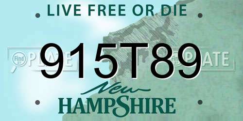 915T89 New Hampshire License Plate