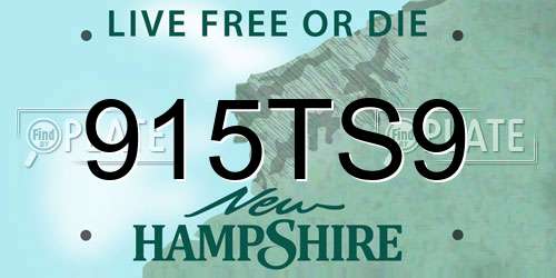 915TS9 New Hampshire License Plate