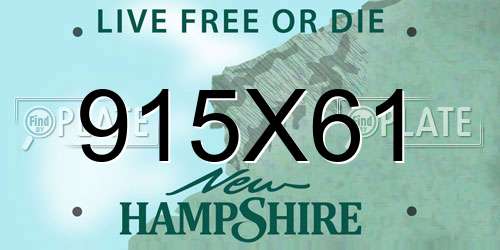 915X61 New Hampshire License Plate