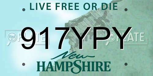 917YPY New Hampshire License Plate