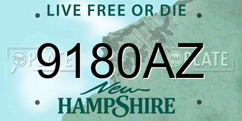 9180AZ New Hampshire License Plate