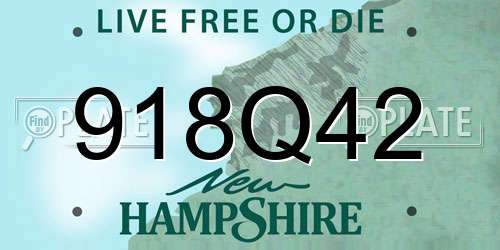 918Q42 New Hampshire License Plate