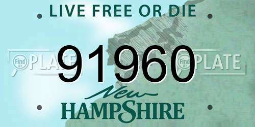 91960 New Hampshire License Plate