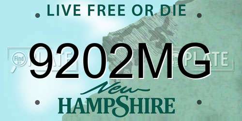 9202MG New Hampshire License Plate