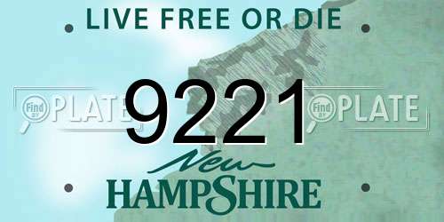 9221 New Hampshire License Plate