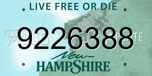 9226388 New Hampshire License Plate
