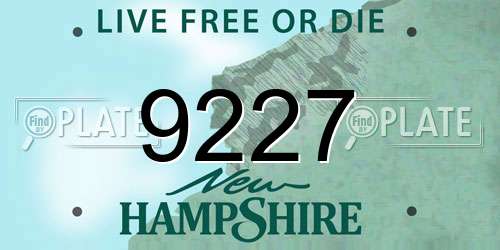 9227 New Hampshire License Plate