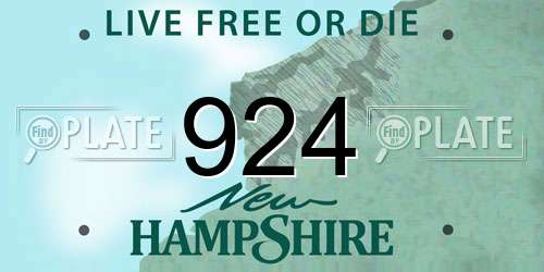 924 New Hampshire License Plate