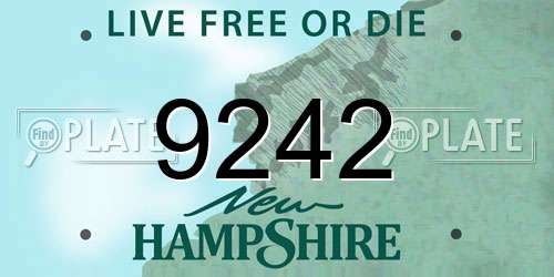 9242 New Hampshire License Plate