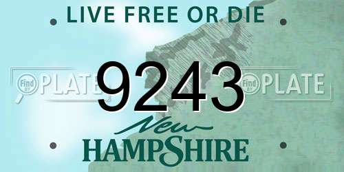 9243 New Hampshire License Plate