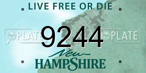 9244 New Hampshire License Plate