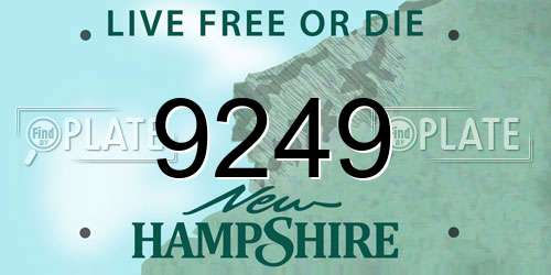 9249 New Hampshire License Plate
