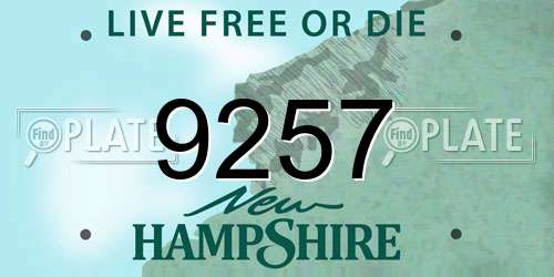 9257 New Hampshire License Plate