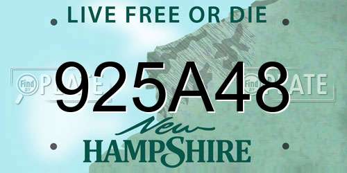 925A48 New Hampshire License Plate