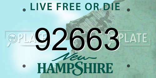 92663 New Hampshire License Plate