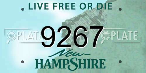 9267 New Hampshire License Plate