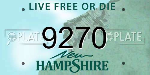 9270 New Hampshire License Plate