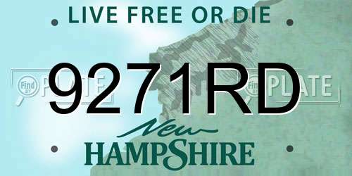 9271RD New Hampshire License Plate