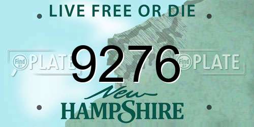 9276 New Hampshire License Plate