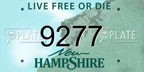 9277 New Hampshire License Plate