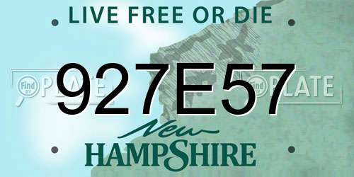 927E57 New Hampshire License Plate
