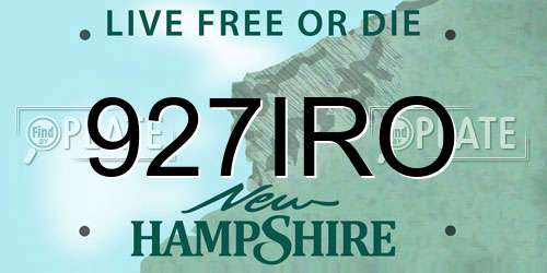 927IRO New Hampshire License Plate