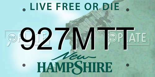 927MTT New Hampshire License Plate