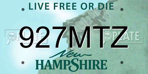 927MTZ New Hampshire License Plate