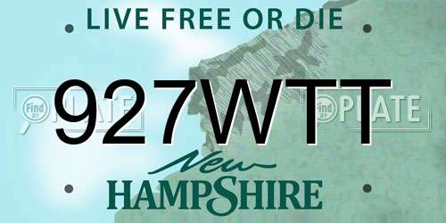 927WTT New Hampshire License Plate