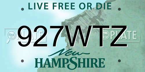 927WTZ New Hampshire License Plate