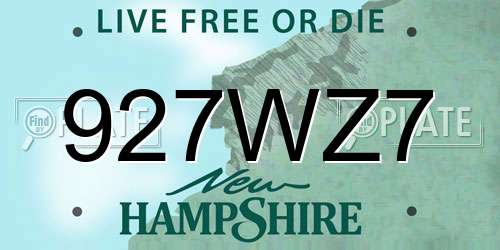 927WZ7 New Hampshire License Plate