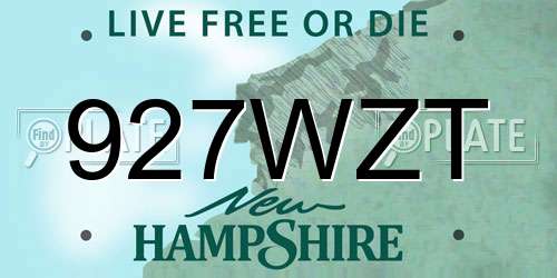 927WZT New Hampshire License Plate