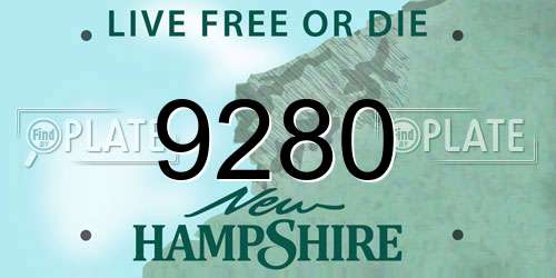 9280 New Hampshire License Plate