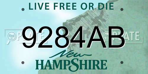 9284AB New Hampshire License Plate