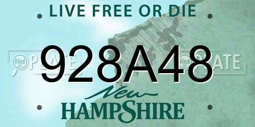 928A48 New Hampshire License Plate