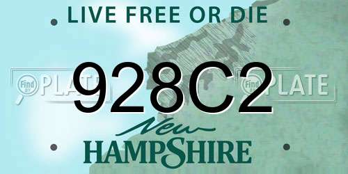 928C2 New Hampshire License Plate