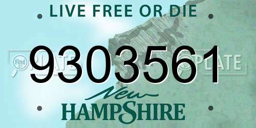 9303561 New Hampshire License Plate