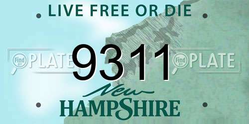 9311 New Hampshire License Plate