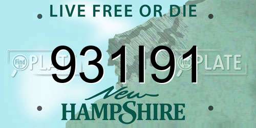 931I91 New Hampshire License Plate