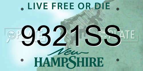 9321SS New Hampshire License Plate