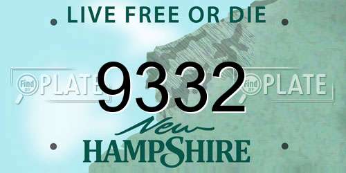 9332 New Hampshire License Plate