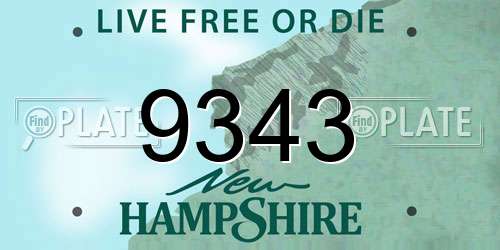 9343 New Hampshire License Plate