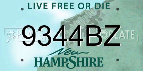 9344BZ New Hampshire License Plate