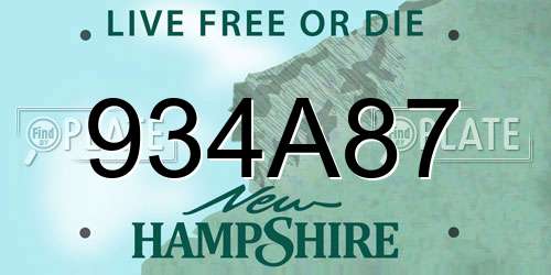 934A87 New Hampshire License Plate