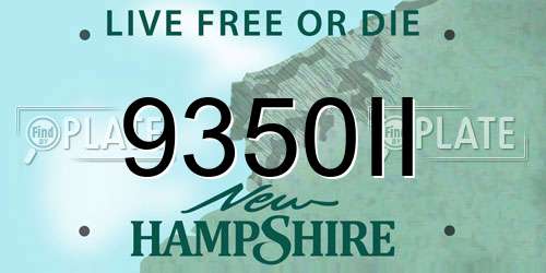 9350II New Hampshire License Plate