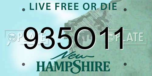 935O11 New Hampshire License Plate