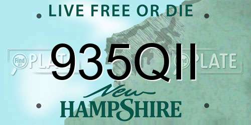 935QII New Hampshire License Plate
