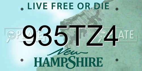 935TZ4 New Hampshire License Plate