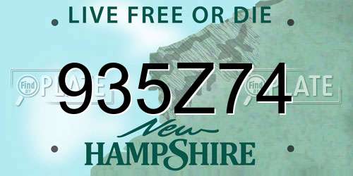 935Z74 New Hampshire License Plate