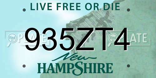 935ZT4 New Hampshire License Plate
